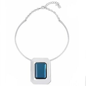 NWT Gorgeous ROBERT LEE MORRIS Wire Collar Blue Stone Silver Necklace